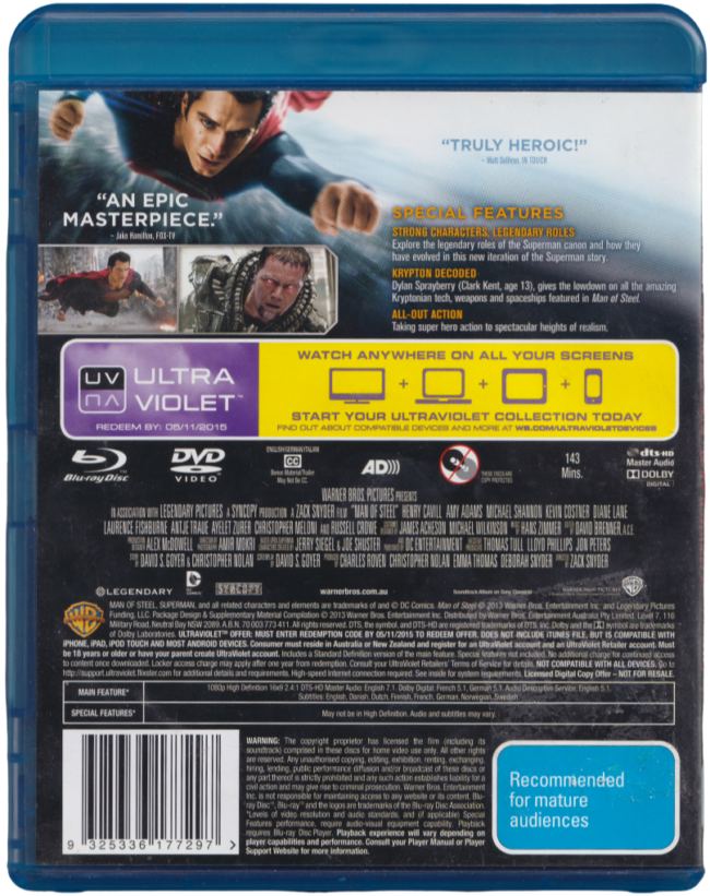 Man Of Steel Blu-Ray + DVD