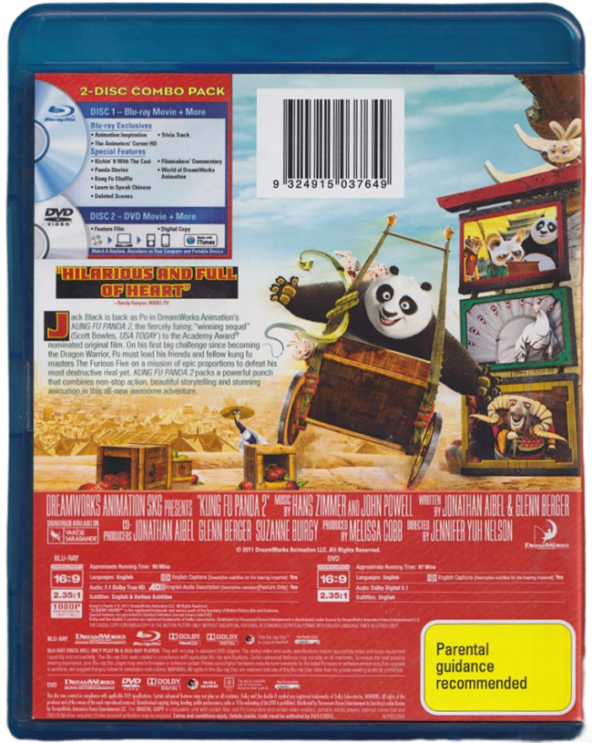 Kung Fu Panda 2 Blu-Ray + DVD