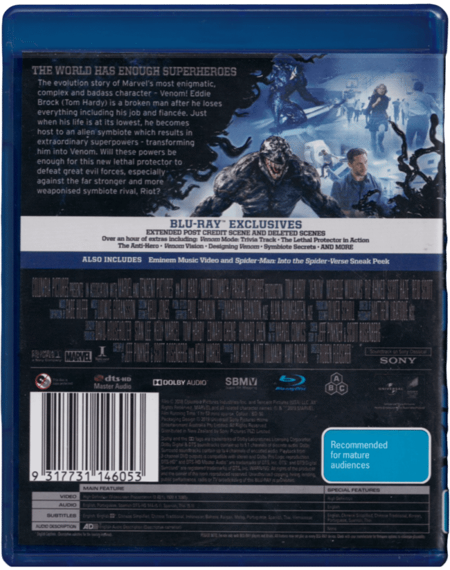 Venom BR B Venom Blu-Ray